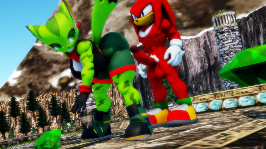 anthro carol_tea chaos_emerald crossover eastern_and_western_character echidna feline freedom_planet freedom_planet_2 knuckles_the_echidna master_emerald sahanovazamat sonic_(series) sonic_the_hedgehog_(series) video_games wildcat