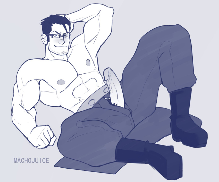 big_penis black_hair eyeglasses fullmetal_alchemist fullmetal_alchemist_brotherhood machojuice maes_hughes male male_only