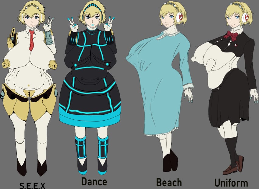 aegis_(persona) aigis_(persona) android big_breasts blonde_hair blue_eyes chubby onahole persona persona_3 venus_body wankofool wide_hips