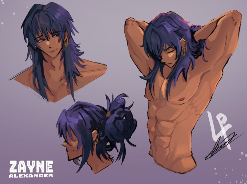 armpit armpits basketball_player gay jock_studio levi_priapus long_hair no_visible_genitalia nsfw purple_hair yaoi zayne_alexander