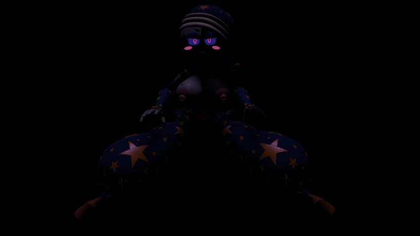 3d big_breasts breasts daycare_attendant_(fnaf) female female_focus five_nights_at_freddy's five_nights_at_freddy's:_security_breach flying moondrop nipples petru pink_eyes rule_63 smile