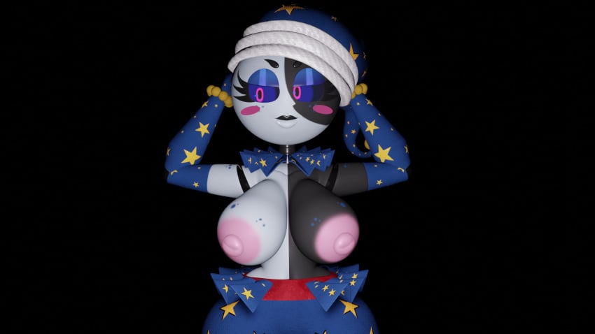 3d big_breasts breasts daycare_attendant_(fnaf) female female_only five_nights_at_freddy's five_nights_at_freddy's:_security_breach moondrop nipples petru pink_eyes rule_63 smile thick_thighs