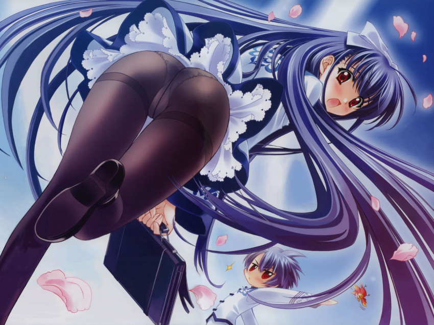 ass carnelian high_res highres kamiazuma_touka kawakabe_momoka panties panties_under_pantyhose pantyhose school_uniform tights touka_gettan underwear wallpaper