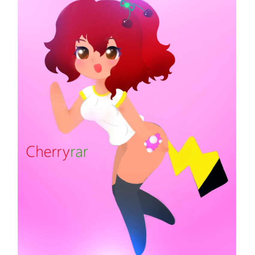 cherryrar no_panties pikachu pikachu_(cosplay) red_hair youtube youtuber youtuber_girl