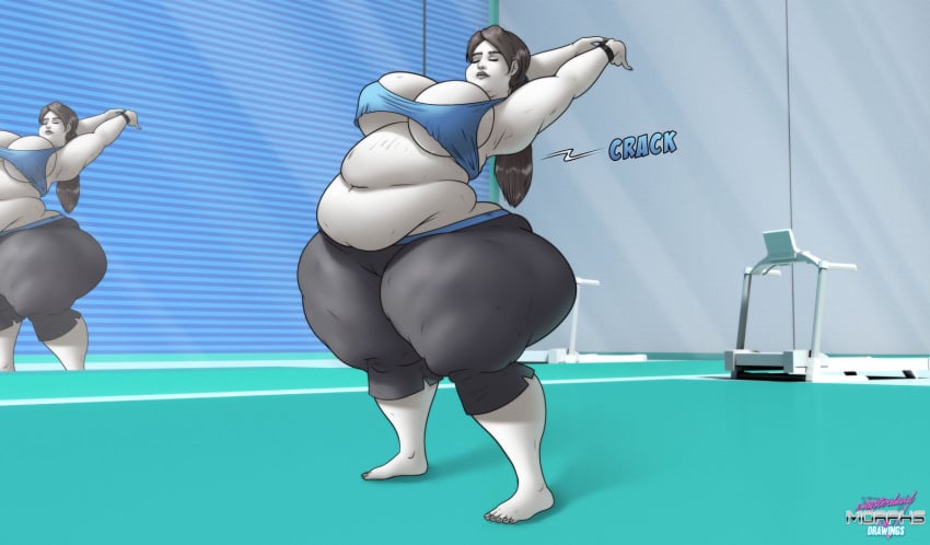 1girls belly big_belly big_breasts chubby chubby_female fat fat_woman female female_only obese_female overweight overweight_female solo tagme thick_thighs wii_fit wii_fit_trainer xmasterdavid