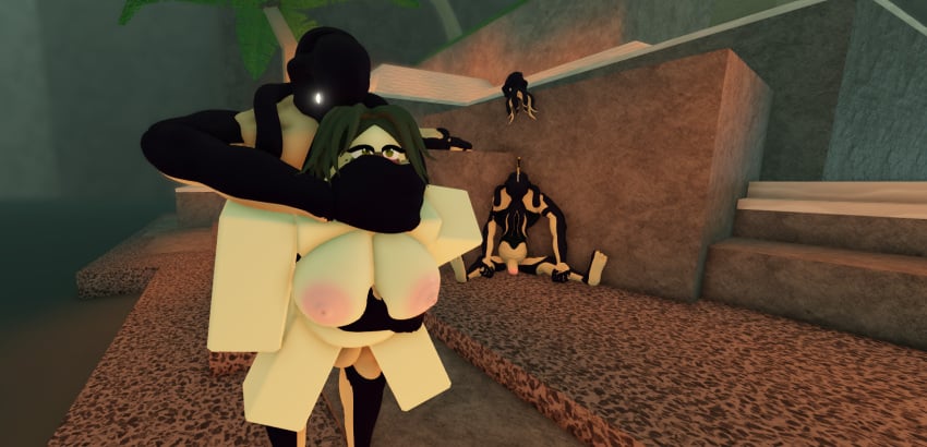 1boy 1female 1girls 1male 3d blush celtor_(deepwoken) corpse deepwoken green_eyes green_hair mirumimi monster monster_rape mouth_covered nautilodaunt_(deepwoken) rape roblox roblox_game robloxian self_upload tagme tentacle