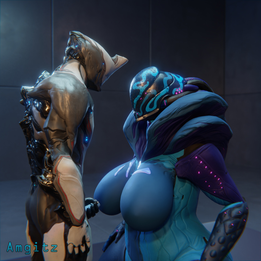 3d amgitz blender boots cum cum_on_breasts cumshot excalibur_(warframe) larger_female saryn_(warframe) size_difference small_dom_big_sub smaller_male tagme tenno thick_thighs thigh_high_boots unusual_penis verta_amgitz_(amgitz) warframe