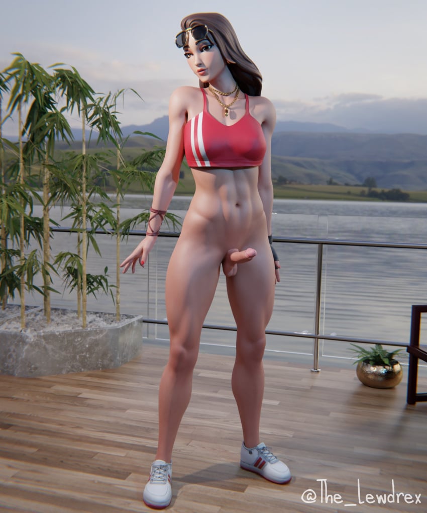 1futa 3d abs alternate_version_available athletic athletic_female balcony balls blender boardwalk_ruby_(fortnite) bottomless breasts brown_hair cleavage clouds detailed_background epic_games erect_penis erection female female_focus female_only fortnite futa_only futanari glasses glasses_on_head half-dressed half_naked headwear highres lewdrex light-skinned_female light-skinned_futanari light_skin looking_at_viewer medium_breasts nude nude_female outdoors outside penis pose posing presenting presenting_breasts presenting_penis ruby_(fortnite) seductive seductive_eyes seductive_look shirt shoes sky sneakers standing sunglasses sunglasses_on_head tank_top topwear watermark