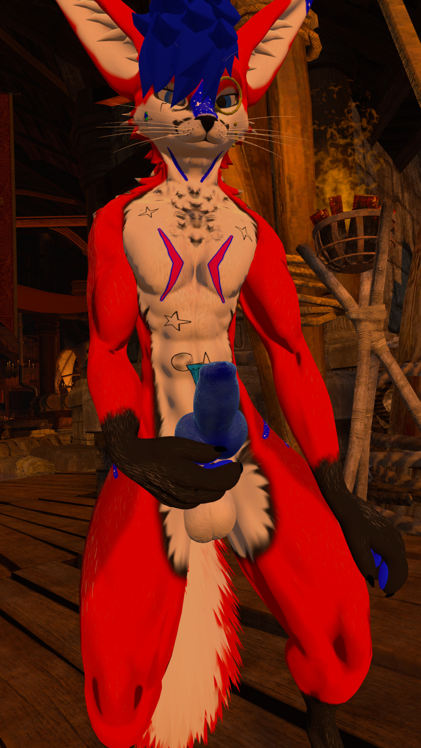 animal_genitalia animal_genitals animal_penis blue_hair blue_penis canine_genitalia canine_genitals canine_penis fox furry penis rain_jur red_fur rexouium tagme twitter url vr_media vrchat white_belly