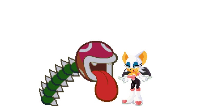 animated anthro furry lava_piranha mario_(series) paper_mario piranha_plant pixel_art project_x_love_potion_disaster rouge_the_bat sonic_(series) transparent_background vore