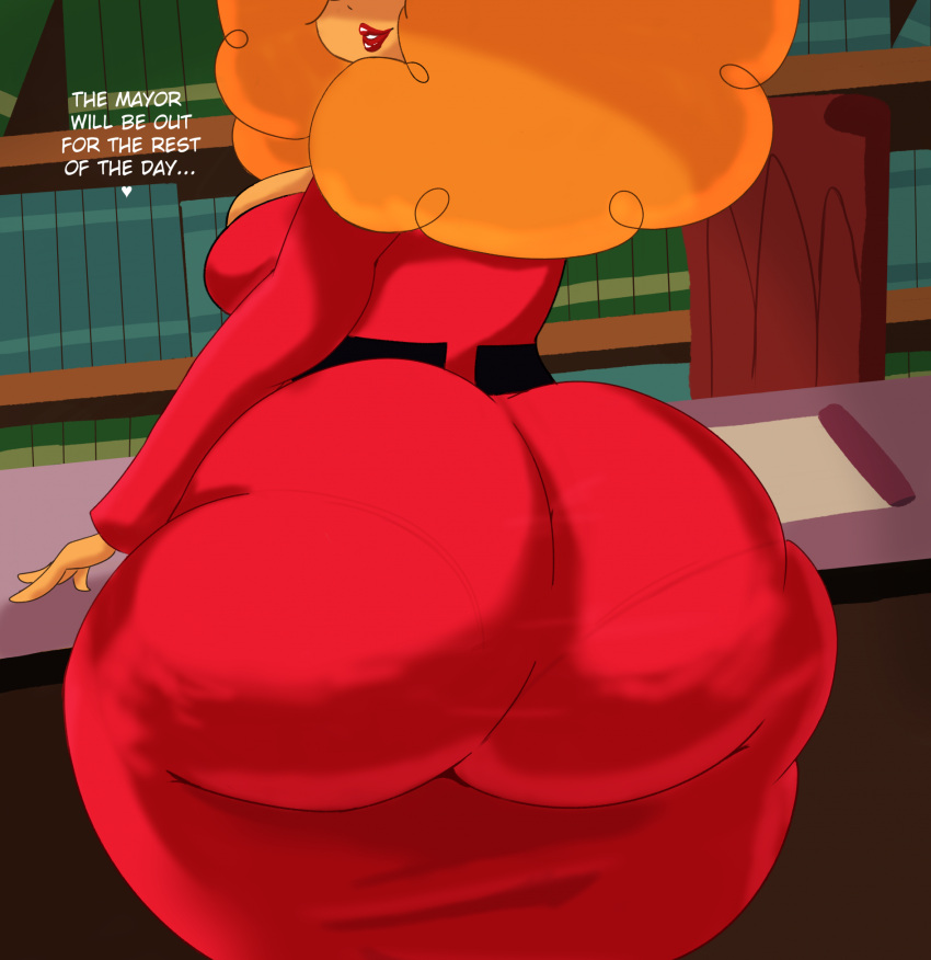 1girls ass ass_focus ass_in_dress big_ass big_butt bubble_ass bubble_butt cartoon_network cellulite dress fat_ass female female_focus female_only huge_ass huge_butt large_ass mackdazzle orange_hair powerpuff_girls red_dress red_hair red_head sara_bellum solo solo_female solo_focus voluptuous voluptuous_female wide_hips