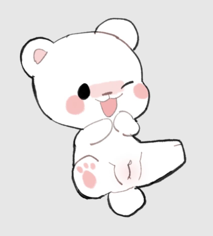 1girls 2d adorable anthro b_body blush blush_stickers bodily_fluids bouncing_balls cute drooling duo female female_only living_plushie mammal milk_(milkmochabear) milkmochabear plushie plushophilia pussy saliva solo star-rod tagme tail teddy_bear ursid white_body