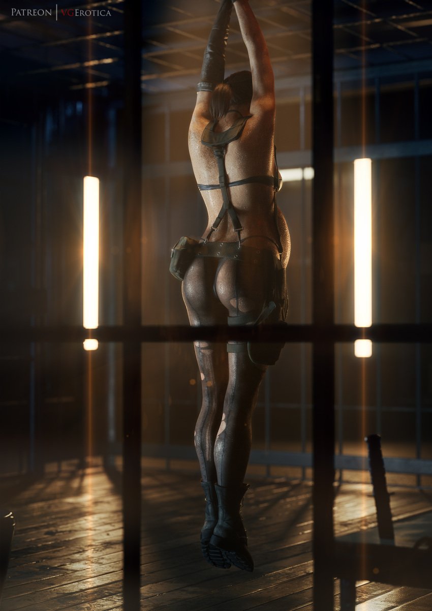 1girls 3d 3d_(artwork) big_ass bra brown_hair female gloves image image_set mesh_clothing mesh_underwear metal_gear_solid metal_gear_solid_v military ponytail pose pregnant quiet_(metal_gear) rear_view see-through solo_female underwear vgerotica