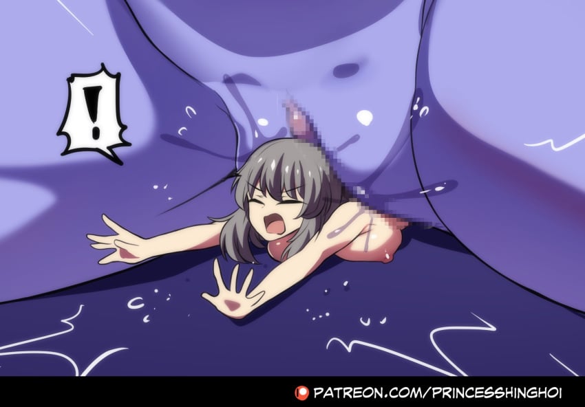 ! 2girls breasts censored gray_hair hinghoi honkai:_star_rail macro micro mosaic_censoring multiple_girls patreon_username phantylia_the_undying_(honkai:_star_rail) princesshinghoi pussy pussy_juice size_difference stelle_(honkai:_star_rail) tagme unbirthing