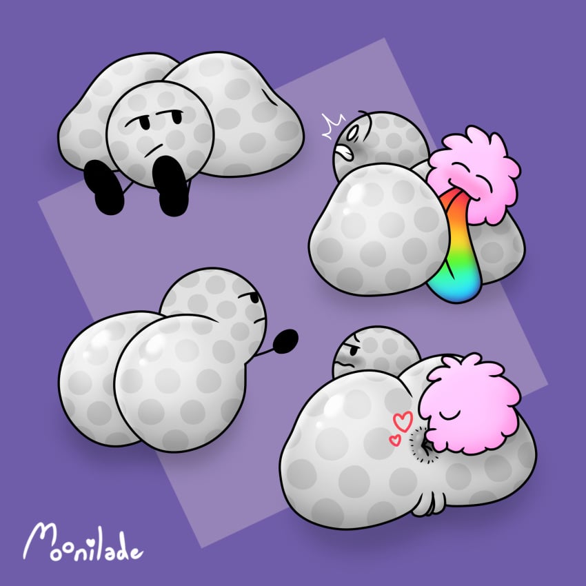 anus ass ass_bigger_than_body battle_for_dream_island big_ass golf_ball_(bfdi) grey_body kissing kissing_anus kissing_ass lesbian lesbians licking_ass moonilade object_shows puffball_(bfdi) pussy rainbow_tongue rimming rimming_female shiny_skin surprised use_the_correct_tags_you_fucking_ape