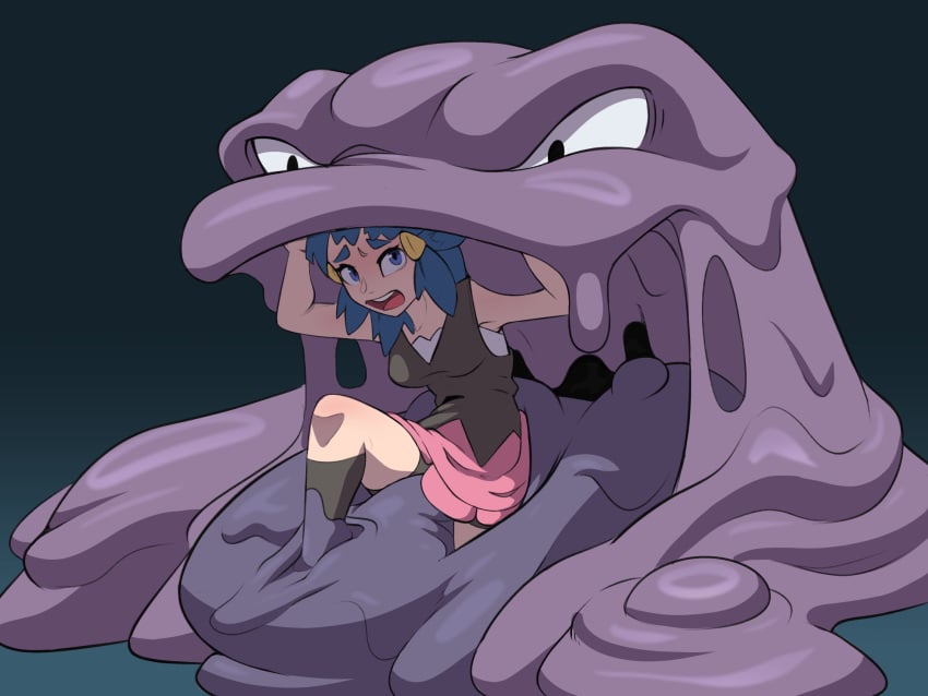 blazera clothed dawn_(pokemon) messy muk pokemon slime solo_female vore wam