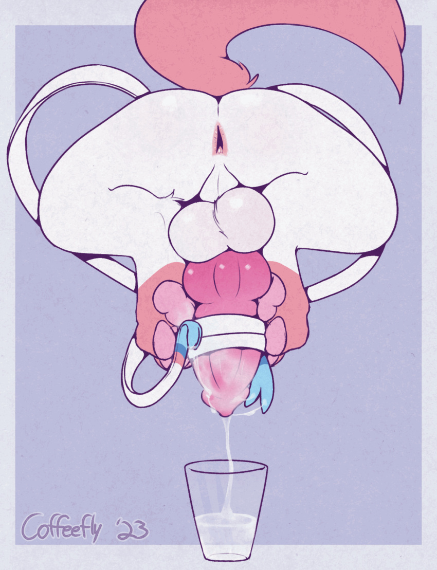 animal_genitalia animal_penis animated anus bodily_fluids canine_genitalia canine_penis coffeefly container cum cup eeveelution generation_6_pokemon genital_fluids genitals glass hi_res male masturbation nintendo penile penis penis_milking pokemon pokemon_(species) solo sylveon