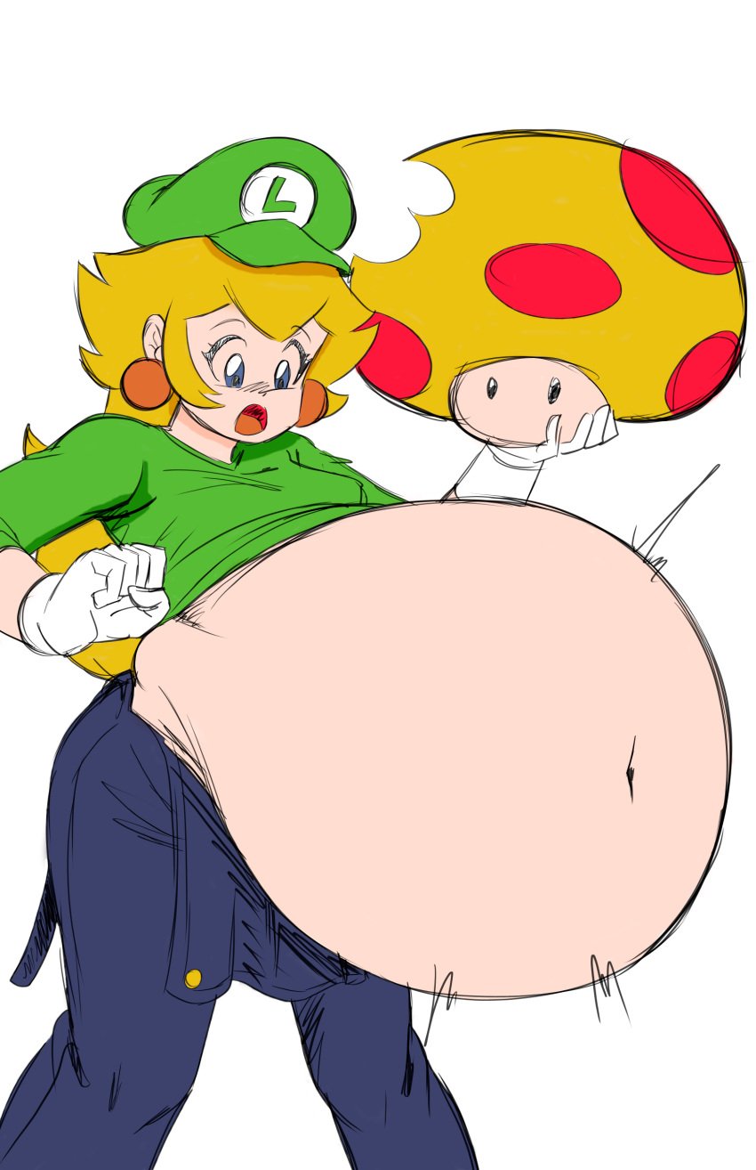 axel-rosered bbw belly_expansion belly_inflation big_belly blonde_hair chubby chubby_female color_edit colored_sketch inflated_belly inflation mario_(series) obese obese_female overweight overweight_female paintmeanon princess_peach solo super_mario_adventures thick_thighs