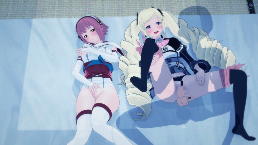 1boy 2girls 3d bare_thighs black_panties blonde_hair blush breasts censored cum cum_in_pussy cum_inside elise_(fire_emblem) female female_focus ffm_threesome fire_emblem fire_emblem_fates group_sex hairband indoors leg_grab long_hair long_sleeves male medium_breasts mosaic_censoring multiple_girls nail_polish nintendo one_after_another open_mouth panties panties_aside pink_hair pink_nails purple_eyes pussy red_eyes sakura_(fire_emblem) sex short_hair small_breasts smile spread_legs thighhighs thighs threesome twintails underwear vaginal_penetration very_long_hair weather_vane_(564955) x-ray