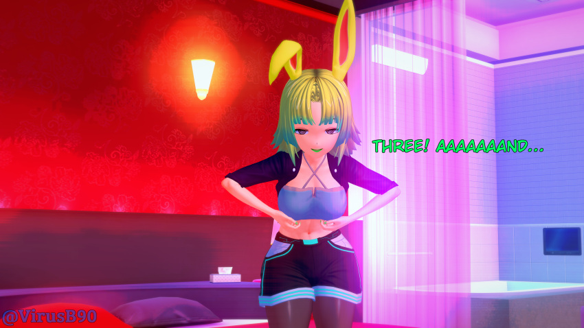 1girls 3d ass_expansion big_ass big_nipples big_thighs breast_expansion bunny_ears bunny_girl curvy female futanari green_lipstick huge_breasts huge_cock hyper hyper_breasts koikatsu large_breasts large_thighs oc one_girl original_character penis_growth solo tagme virusb90