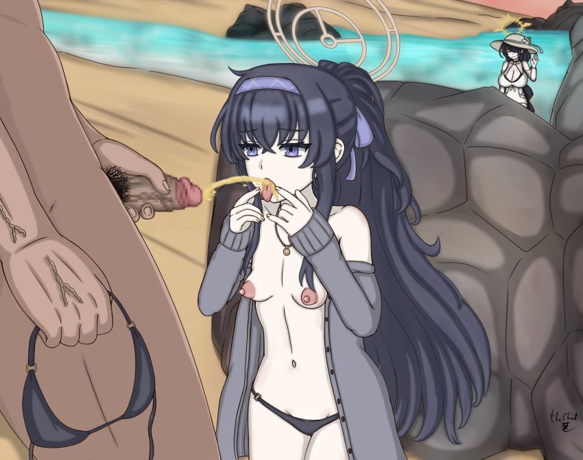 1boy 2girls absurd_res beach black_hair blue_archive drinking drinking_urine hidden hinata_(blue_archive) hinata_(swimsuit)_(blue_archive) library_committee_(blue_archive) open_mouth outdoor_pee outdoors outside peeing peeing_in_mouth peeing_on_another puffy_nipples purple_eyes sisterhood_(blue_archive) small_breasts thechad tongue_out topless topless_female trinity_general_school_student ui_(blue_archive) ui_(swimsuit)_(blue_archive) urinating urinating_male urination urine urine_in_mouth urine_stream veiny_penis young