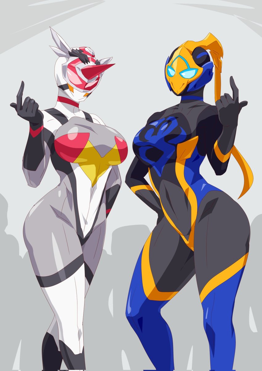 big_breasts hana_natsuki helmet kamen_rider kamen_rider_aguilera kamen_rider_jeanne kamen_rider_revice_(series) otokam1117 sakura_igarashi tagme tight_clothing wide_hips