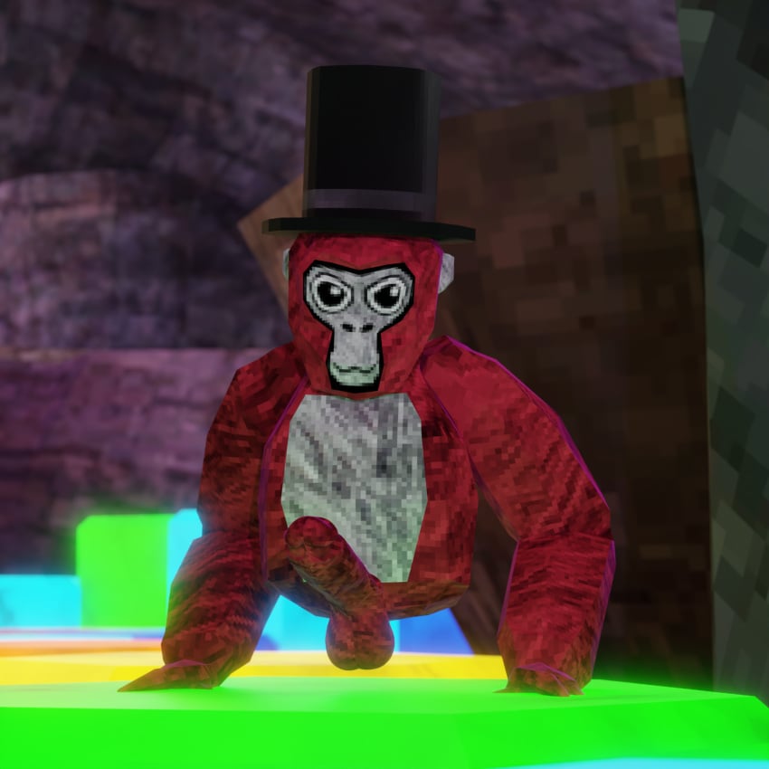 3d black_eyes gorilla gorilla_tag gorillatag gtag gtag_monke gtag_porn gtag_r34 gtag_sex humanoid_genitalia monke penis red_(gorilla_tag) red_fur vr