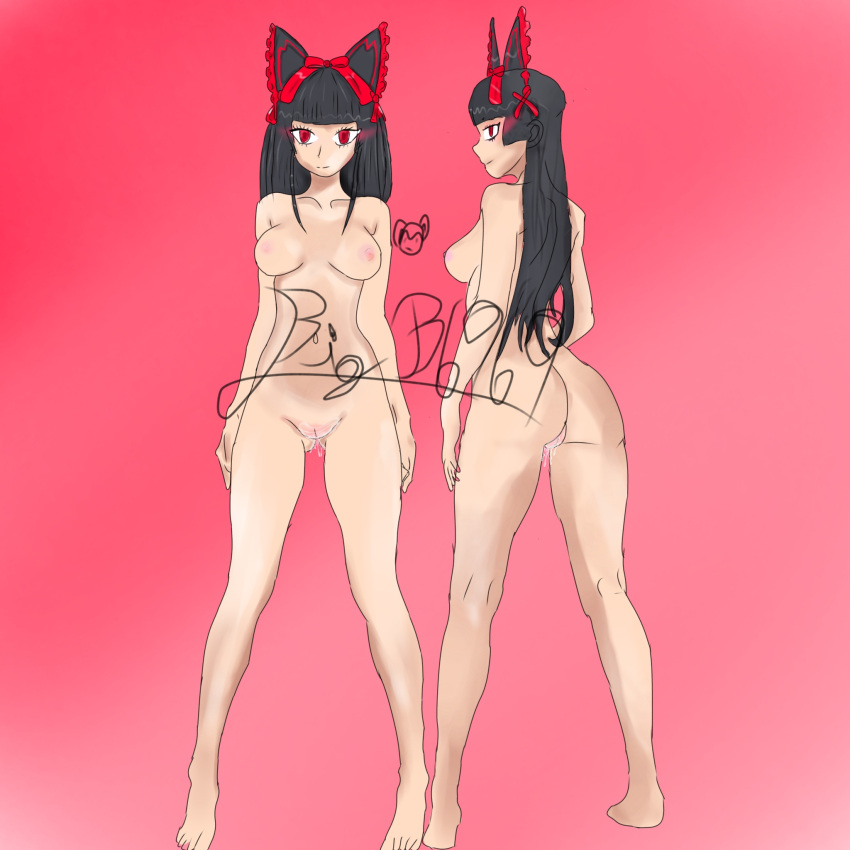 big_b6969 black_hair gate gate_-_jieitai_ka_no_chi_nite_kaku_tatakaeri pussy pussy_juice pussy_juice_drip red_eyes rory_mercury