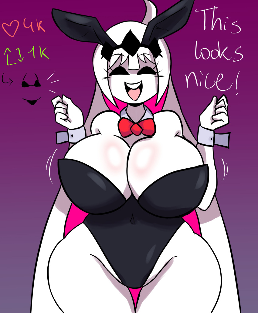 1girls 2023 alternate_version_available breasts bunny_ears bunnysuit clothed clothed_female female female_only fnf_(full_comfort_style) fnf_entity fnf_nikusa_(full_comfort_style) friday_night_funkin friday_night_funkin_mod full_comfort full_comfort_(strip_game) full_comfort_nikusa_(strip_game) large_breasts newgrounds nikusa_(sugarratio) open_mouth pointing pointing_at_self solo solo_female strip_game