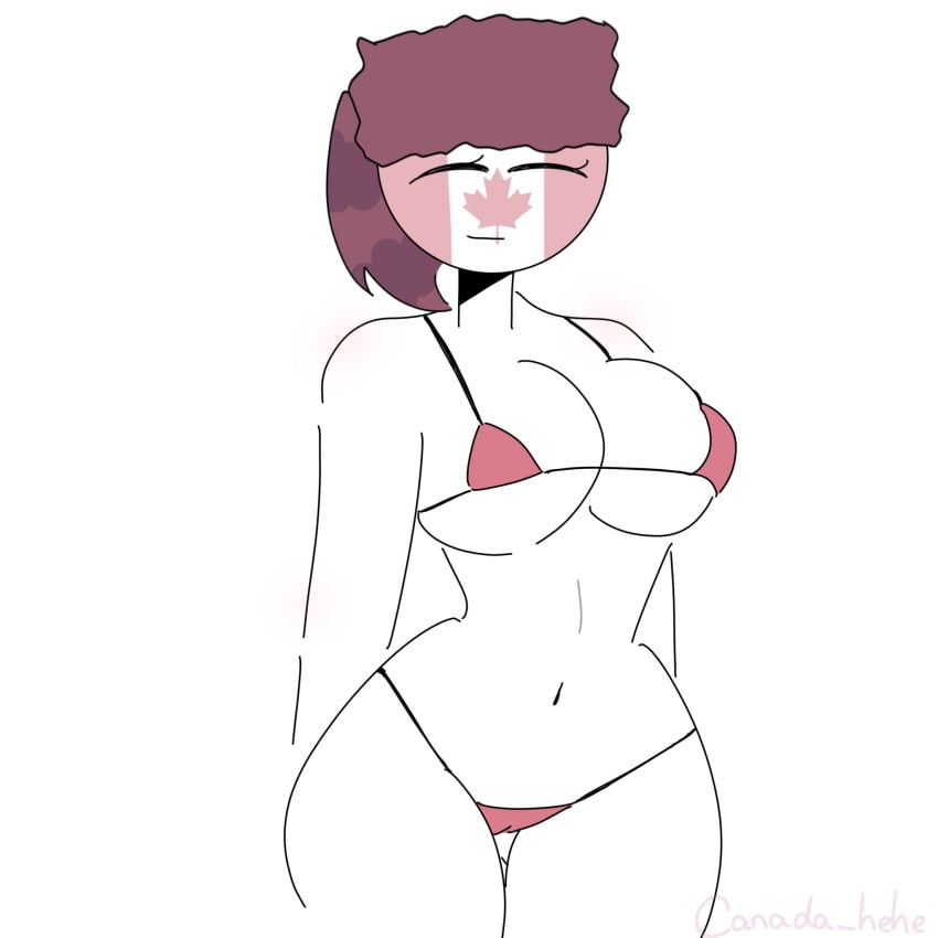 1girls big_ass big_breasts bikini breasts canada_(countryhumans) countryhumans countryhumans_girl female female_focus nsfw red_bikini solo straight tagme thick_thighs white_body white_skin xx.canada.xx