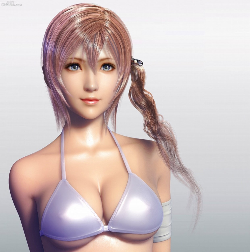 3d bra breasts cleavage female female_only final_fantasy final_fantasy_xiii human serah_farron solo znz