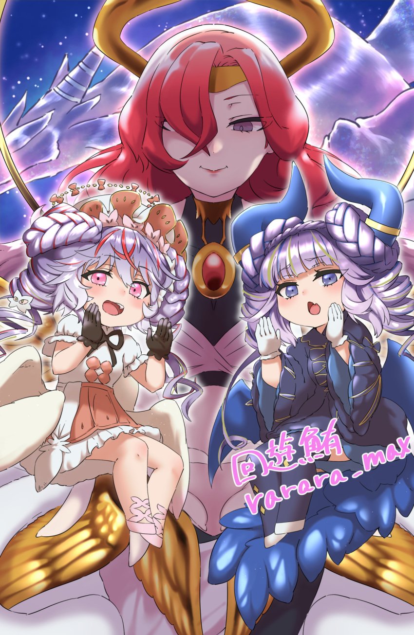 3girls angelo_valmonica demone_valmonica duel_monster fairy odd_deity_of_valmonica_-_giurarme yu-gi-oh!