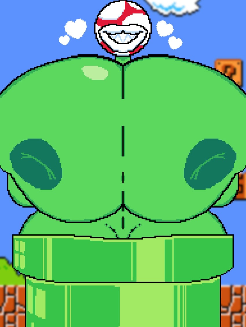 big_breasts breasts female female_only front_view mario_(series) naked_female nude nude_female outdoors piranha_plant super_mario_bros. super_mario_bros._(nes) videogamedunky