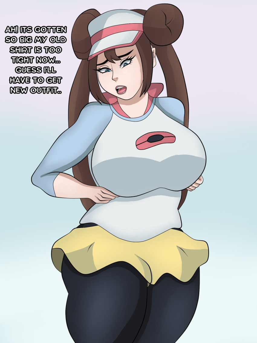 1girls big_breasts blueartfiend breasts brown_hair large_breasts miniskirt pigtails pokemon pokemon_bw2 rosa_(pokemon) thighs tight_clothing