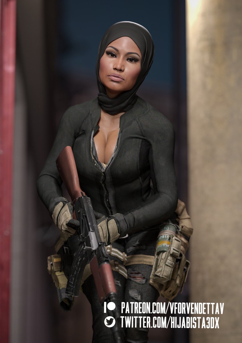 1girls 3d african african_female big_breasts breasts brown-skinned_female brown_body brown_skin busty call_of_duty celebrity cleavage curvaceous curvy curvy_figure cyberpunk dark-skinned_female dark_skin digital_media_(artwork) eyebrows eyelashes eyes fat_ass female female_focus female_only fully_clothed hair hijab hijabista hips hourglass_figure huge_breasts human large_breasts legs light-skinned_female light_skin lips long_hair mature mature_female nicki_minaj real_person solo thick thick_hips thick_legs thick_thighs thighs top_heavy upper_body vforvendettav voluptuous voluptuous_female waist wide_hips