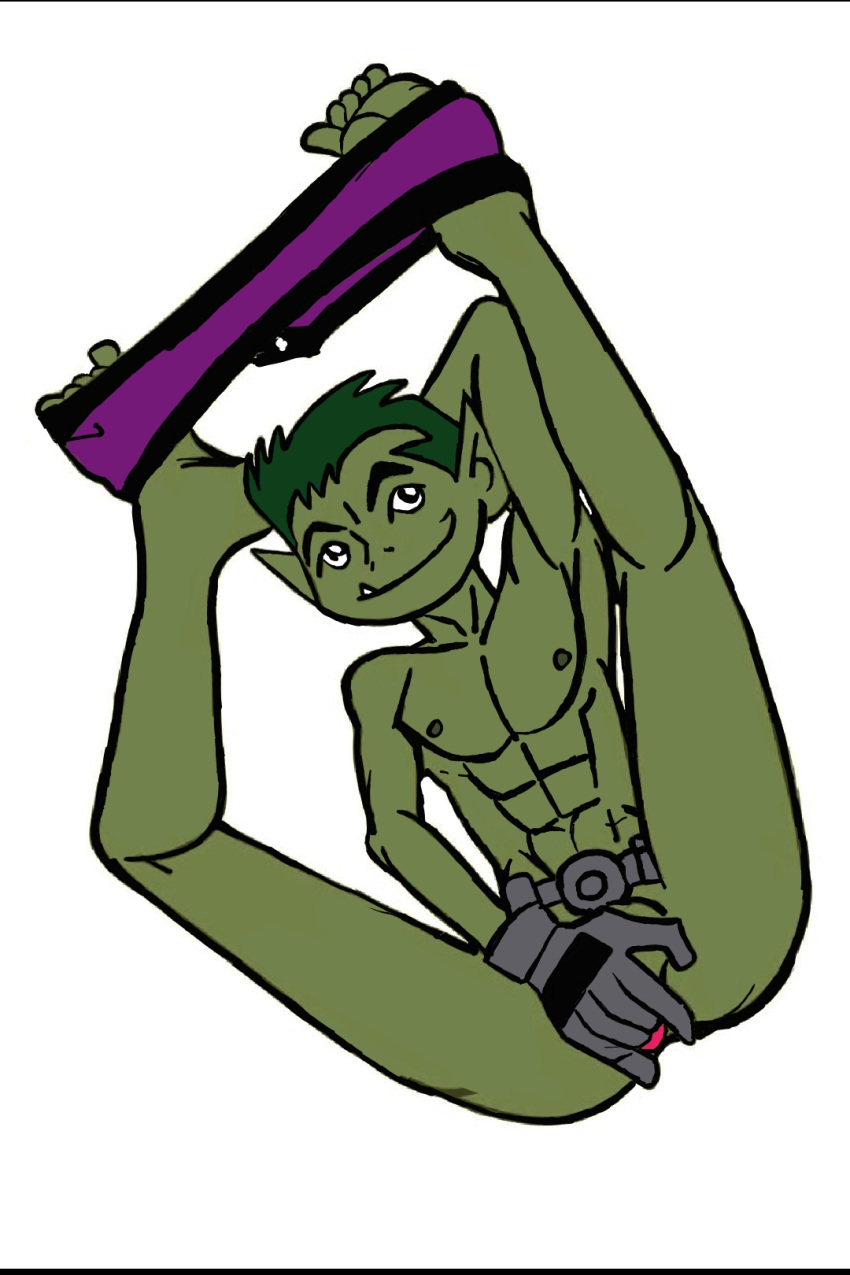 aimkai_(art) armpit armpits beast_boy beast_boy_(teen_titans) dc dc_comics finger_fuck fingering fingering_ass gay green green_body green_eyes green_hair green_skin iyumiblue nsfw teen_titans yaoi