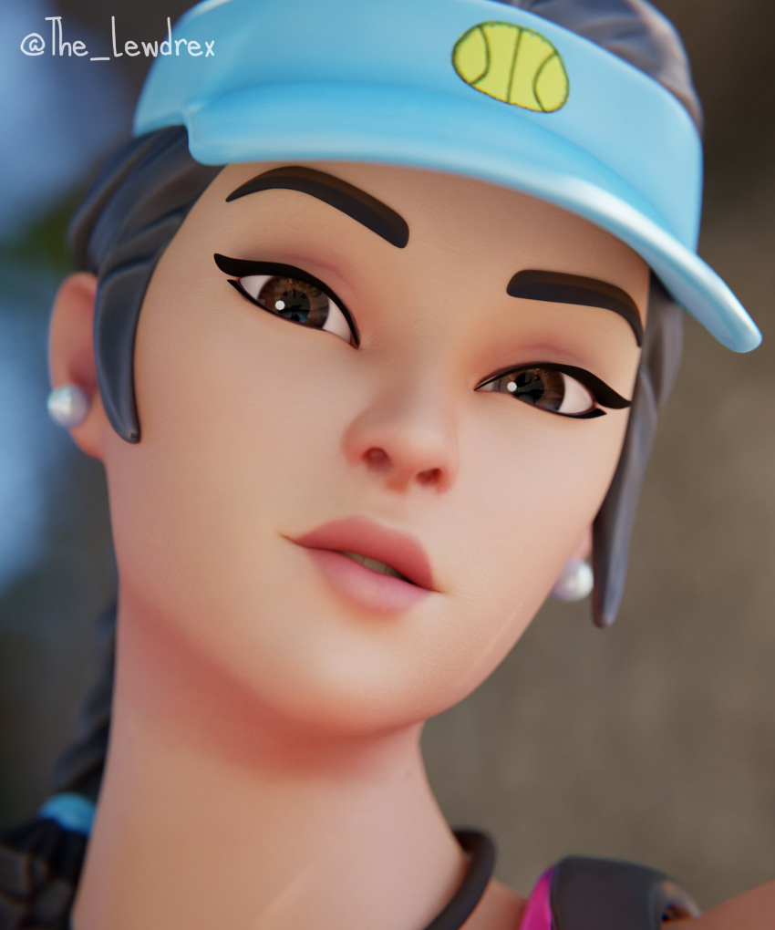 1girls 3d alternate_version_available bench blender cap close-up completely_nude completely_nude_female daytime detailed_background ear_piercing earrings epic_games face_closeup face_focus female female_focus female_only fingerless_gloves fortnite gloves golf_cap handwear headwear highres leg_up lewdrex light-skinned_female light_skin necklace one_leg_up outdoors outside piercing piercings presenting rio_(fortnite) shoes sitting sneakers solo solo_focus sun sunlight tank_top tree volley_girl watermark