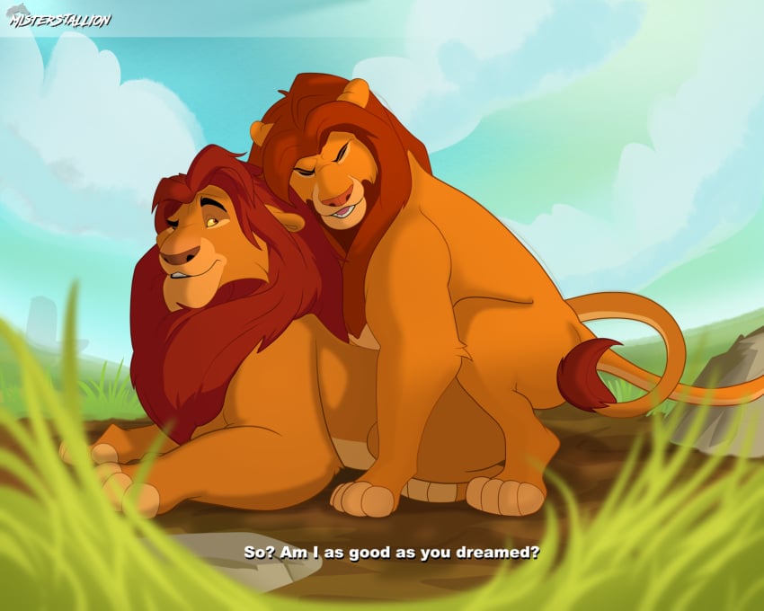 anal bestiality disney father_(lore) felid gay hi_res incest lion male male/male mammal misterstallion mufasa pantherine parent sex simba son_penetrating_father the_lion_king yaoi