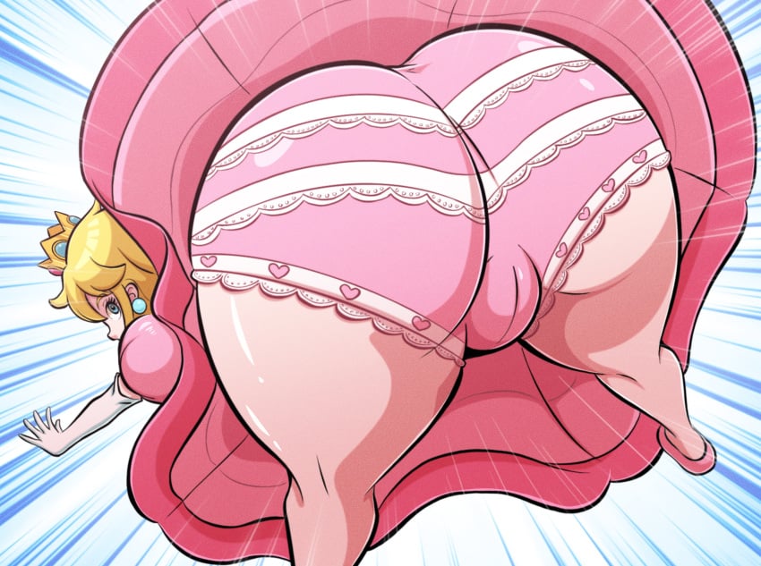 1girls ambiguous_pov ass ass_attack big_ass big_butt bubble_ass bubble_butt butt cameltoe clothed clothing dress dumptruck_ass dumptruck_butt female female_only frilled_panties frilly mario_(series) panties pawg peach_bomber pink_panties princess princess_peach rear_view royal royalty solo super_smash_bros. thefetishism thick_thighs upskirt wide_hips