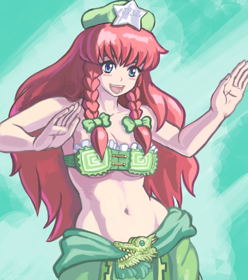 bra female hong_meiling large_breasts midriff navel profitshame thick_thighs touhou