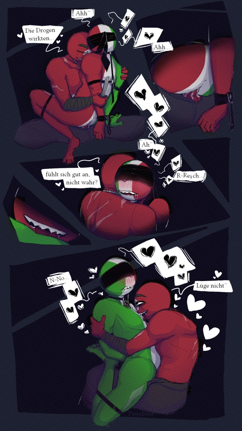 blindfold bondage countryhumans drugged drugged_sex fascist_italy_(countryhumans) gay_sex german_text knife licking nazi_germany_(countryhumans) rape third_reich_(countryhumans)