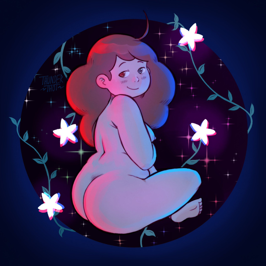 1girls ass barefoot bee_(bee_and_puppycat) bee_and_puppycat breasts butt casual chubby chubby_female completely_nude completely_nude_female cute female female_only full_body human looking_at_viewer looking_back naked naked_female nude nude_female pale_skin slightly_chubby smile solo solo_female thunderthot