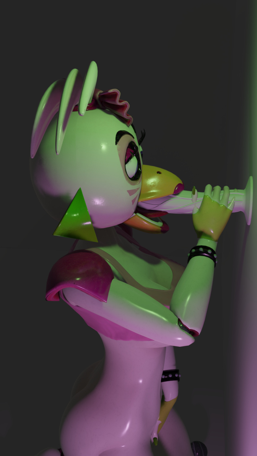 1girls 3d 3d_(artwork) 9:16 anthro beak blender_(software) chica_(fnaf) digital_media_(artwork) dildo duck female fingering five_nights_at_freddy's five_nights_at_freddy's:_security_breach fnaf glamrock_chica_(fnaf) hi_res holding_penis looking_at_penis masturbation medium_breasts portrait scottgames solo spuds77 steel_wool_studios white_skin