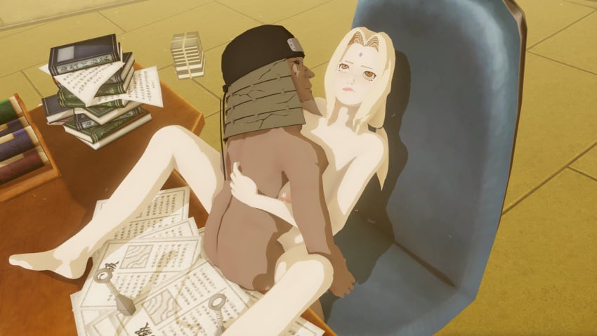 1boy 1girls 3d ambiguous_penetration blonde_hair breasts completely_nude hokage hokage_office kunai missionary_position naked naked_headwear naruto naruto_(series) naruto_shippuden nude older_male older_penetrating_younger raftellx sarutobi_hiruzen self_upload spread_legs tsunade younger_female