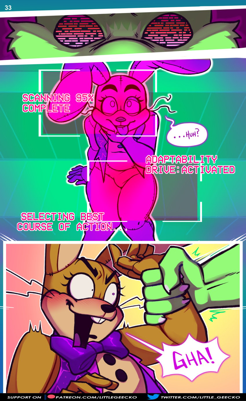 anthro blush bunny bunnysuit femboy five_nights_at_freddy's fur gay glitchtrap imminent_sex littlegeecko looking_at_another male male_only rabbit sex yaoi