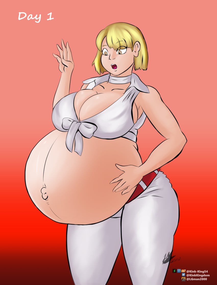 1girls ashley_graham ashley_graham_(brooke_elizabeth_mathieson) belly big_belly big_breasts blonde_hair breasts capcom cleavage disproportional female huge_belly hyper_belly kink-king_54 pregnant ready_to_pop resident_evil