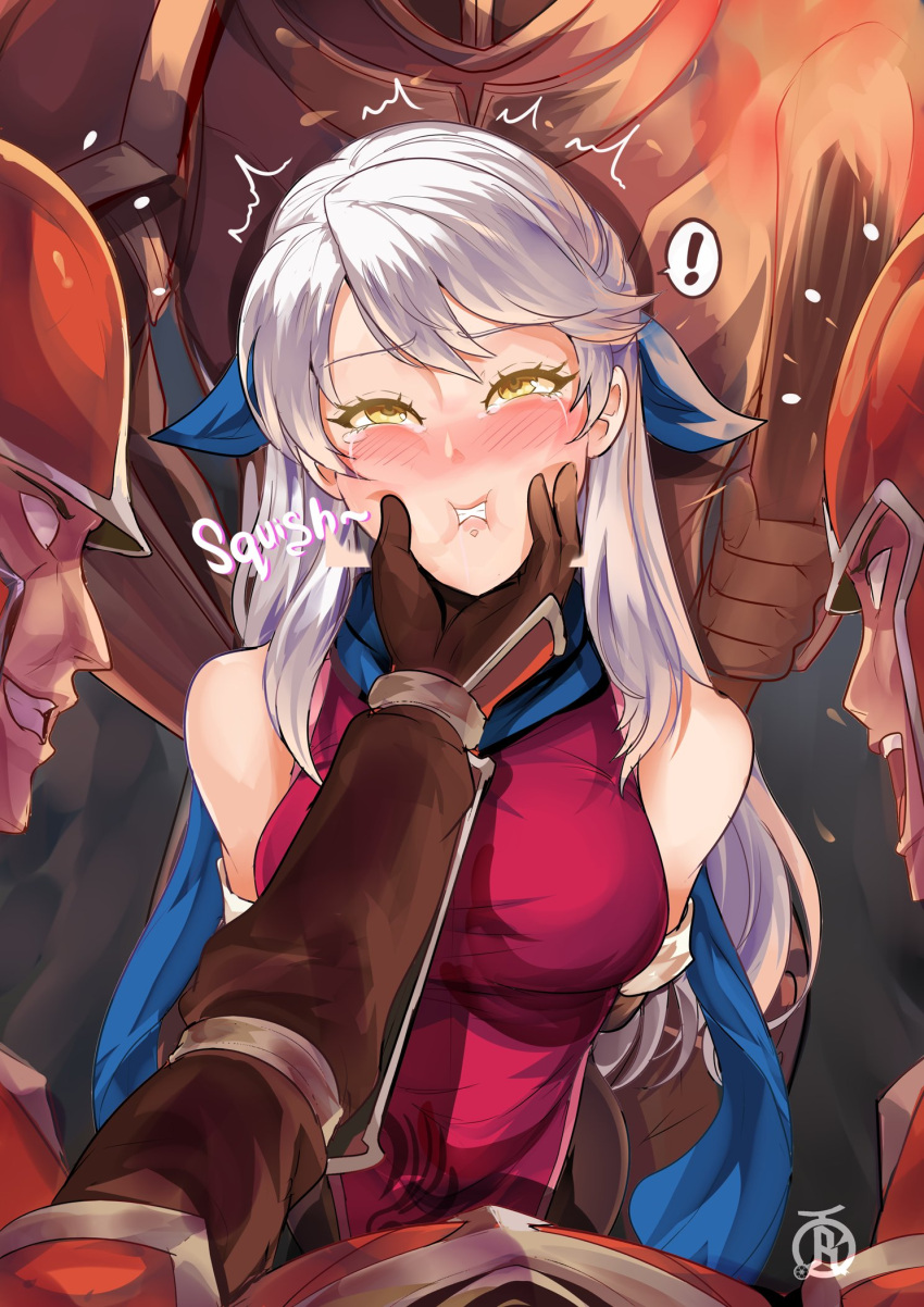 ! 1girls armor bare_shoulders blank_eyes blue_headwear blue_scarf bondage bound breasts captured caressing caressing_face face_grab female female_focus femsub fire_emblem fire_emblem:_radiant_dawn grabbing_another&#039;s_chin grey_hair hand_on_another&#039;s_chin hand_under_chin highres light-skinned_female light_skin maledom medium_breasts micaiah_(fire_emblem) molestation multiple_boys nintendo restrained revolverwingstudios scarf silver_hair solo_focus squishing surrounded yellow_eyes