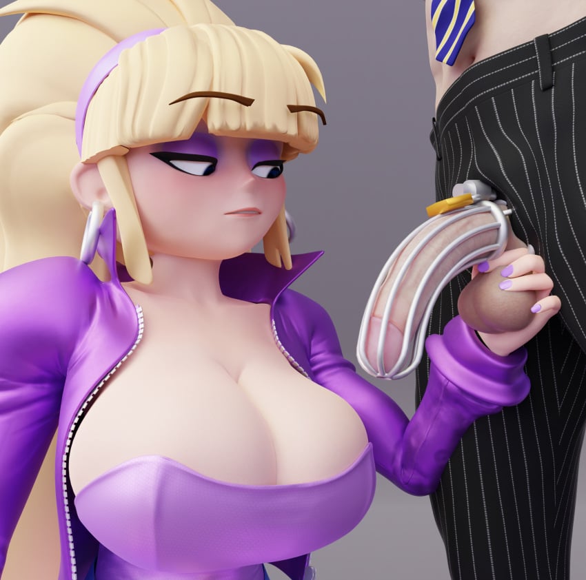 1boy 1boy1girl 1girls 3d 3d_model ball_fondling ball_stretching balls ballsack big_breasts blonde_female blonde_hair bouffant breasts caged_cock cartoony chastity chastity_cage cleavage cleavage_overflow cuckold cute_face cute_female denial disney disney_channel disney_xd female female_dominating_male female_domination female_focus femdom femdom_3d fingers_on_balls gravity_falls hands_on_balls large_breasts light-skinned_female light-skinned_male light_skin male natural_breasts pacifica_northwest partial_male scrag_boy stretching white_body