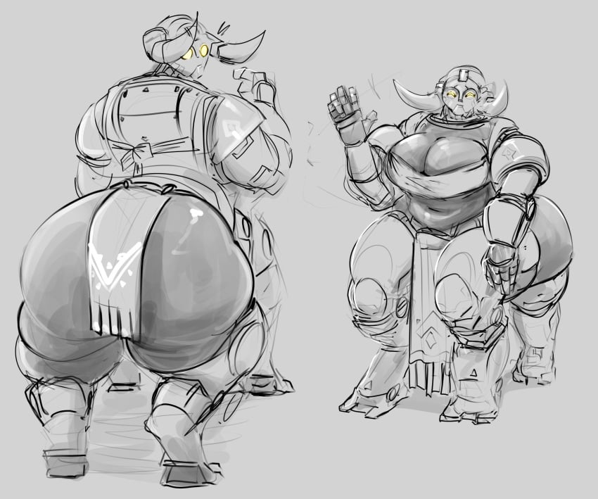 anthro big_ass big_breasts breasts bubble_butt doctordj female huge_ass orisa overwatch robot thick_thighs wide_hips