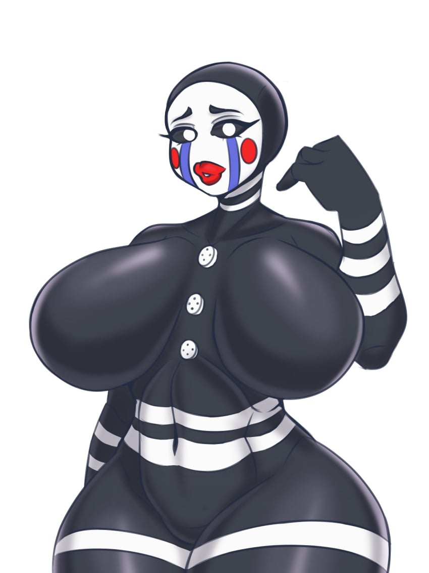 big_breasts breasts classic_fnaf_2_marionette classic_fnaf_2_puppet clothed featureless_breasts female female_only five_nights_at_freddy's horny_average huge_breasts marionette_(fnaf) original_fnaf_2_marionette original_fnaf_2_puppet puppet_(fnaf) solo thick_thighs wide_hips